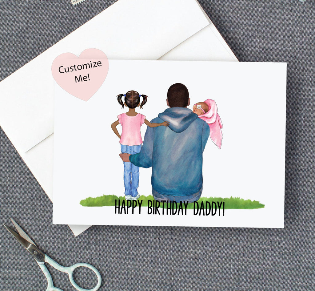 Happy Birthday Dad! Custom Birthday Card from Child and Baby