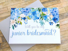 Junior Bridesmaid Proposal Card Hydrangea