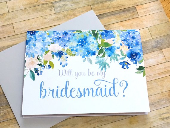 Hydrangea Bridesmaid Proposal Card