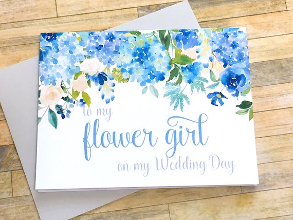 Hydrangea Flower Girl Thank You Card