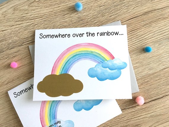 Somewhere Over the Rainbow Baby Scratch Off Card