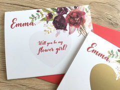 Sangria Flower Girl Personalized Scratch Off Proposal