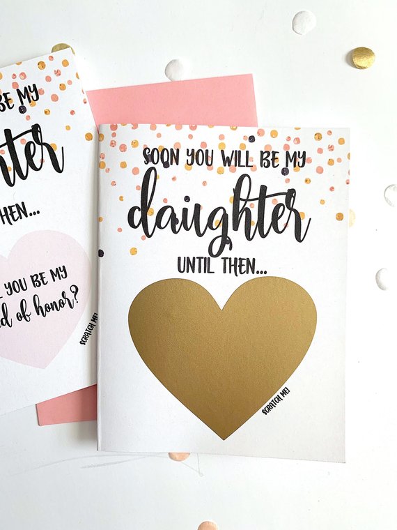 Step Daughter Maid of Honor Scratch Off Proposal Card for Future Daughter