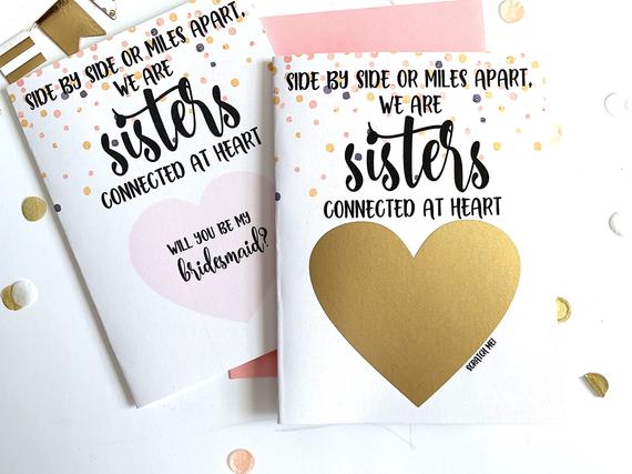 Side by Side or Miles Apart Bridesmaid Proposal for Sister