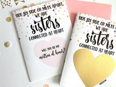 Long Distance Matron Of Honor Scratch Off Proposal for Sister