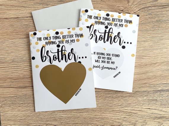 Brother Junior Groomsman Scratch Off Proposal Card