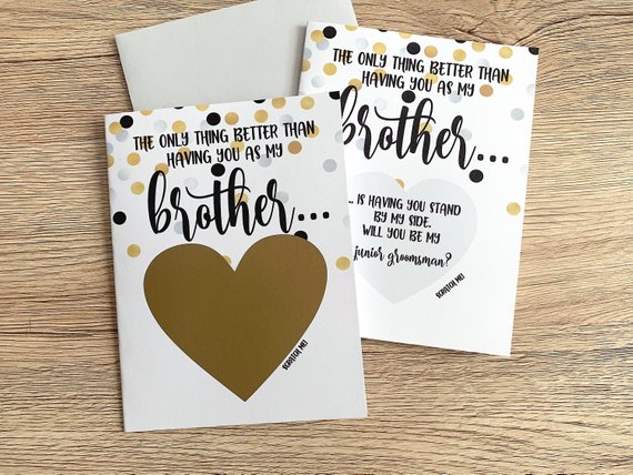 Brother Junior Groomsman Scratch Off Proposal Card
