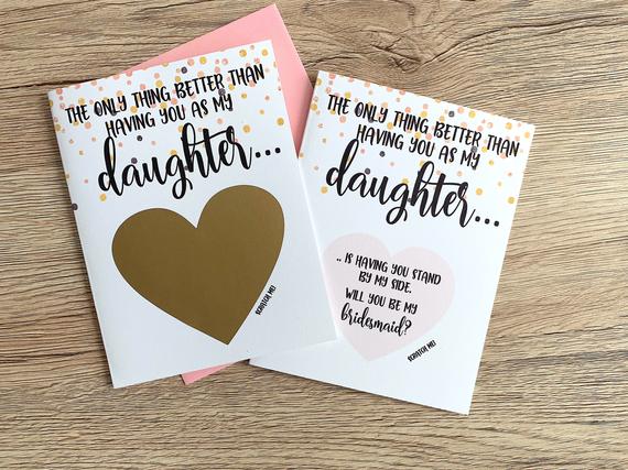 Will You Be My Bridesmaid Scratch Off Proposal for Daughter