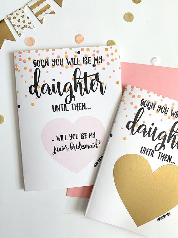 Future Daughter Junior Bridesmaid Scratch Off Proposal Card