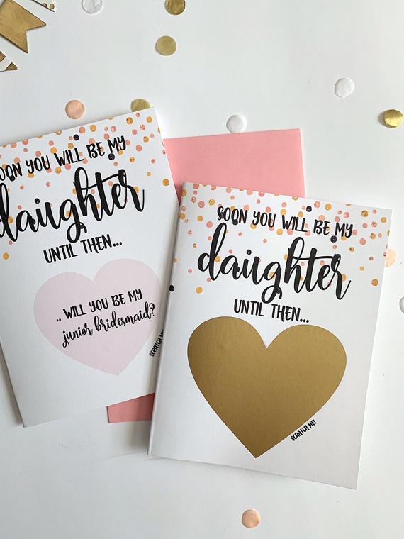 Future Daughter Junior Bridesmaid Scratch Off Proposal Card