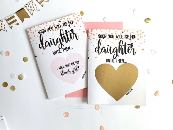 Step Daughter Flower Girl Scratch Off Proposal Card