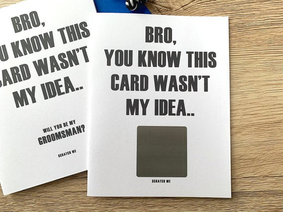 Funny Groomsman Proposal Scratch Off Card