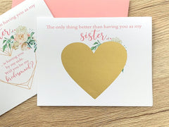 Pink Sister Bridesmaid Scratch Off Proposal