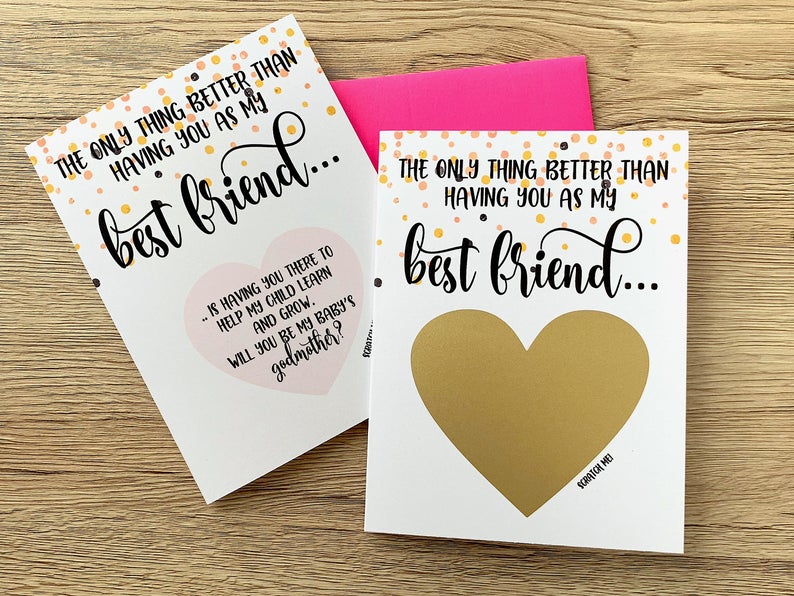 Best Friend Godmother Scratch Off Proposal Card