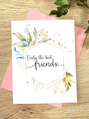 Best Friends Baby Announcement Card Foliage