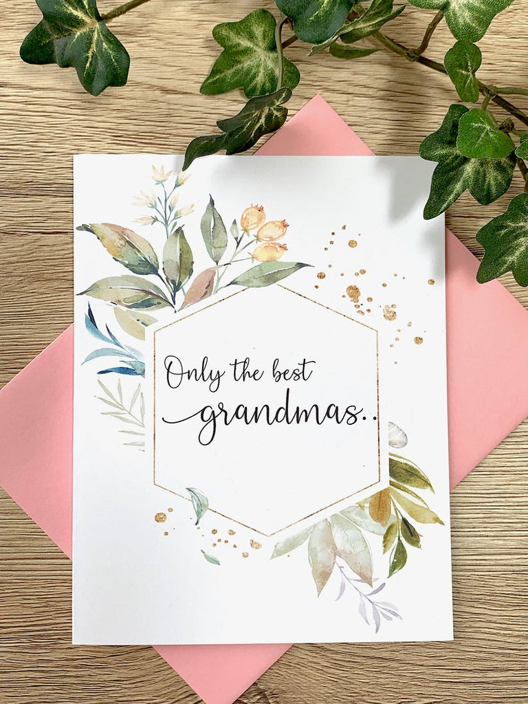 Foliage Baby Announcement for Grandma Card