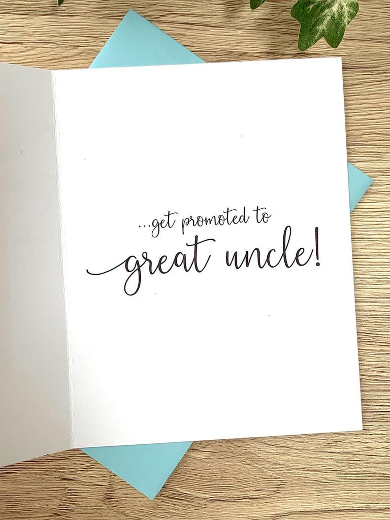 Pregnancy Card for Uncle Getting Promoted to Great Uncle