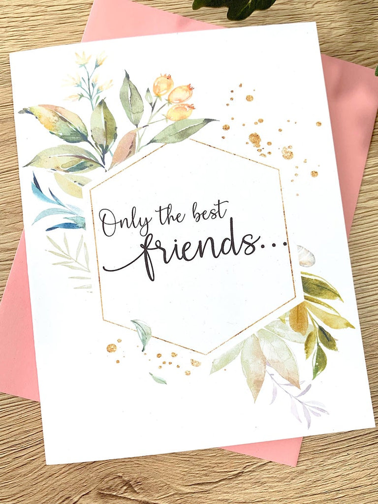Best Friends Baby Announcement Card Foliage