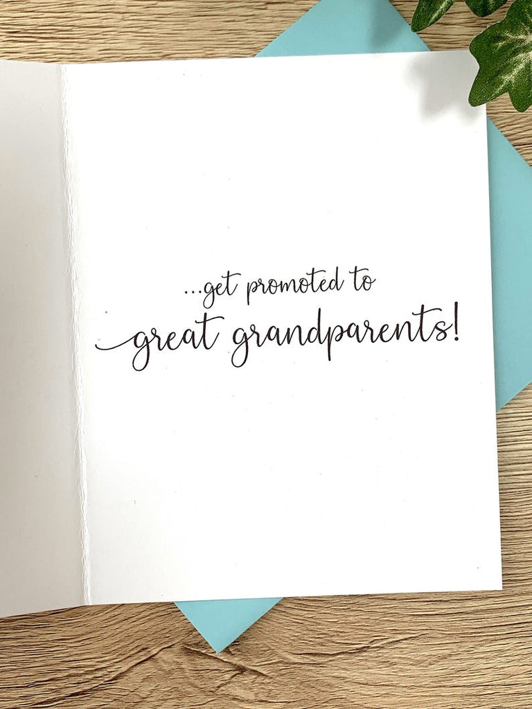 Best Grandparents Get Promoted to Great Grandparents Card