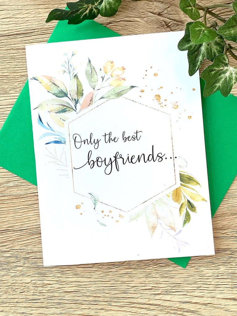 Boyfriends Get Promoted to Daddy Pregnancy Announcement Card Foliage