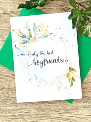 Boyfriends Get Promoted to Daddy Pregnancy Announcement Card Foliage