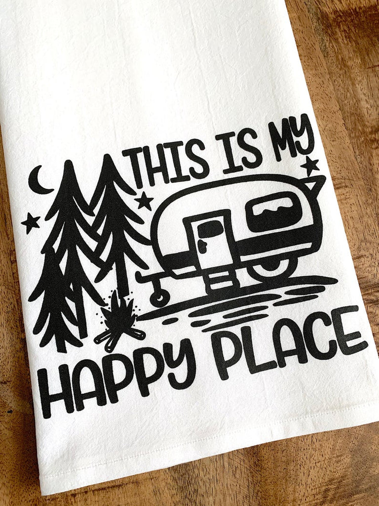 This is My Happy Place Camper Tea Towel