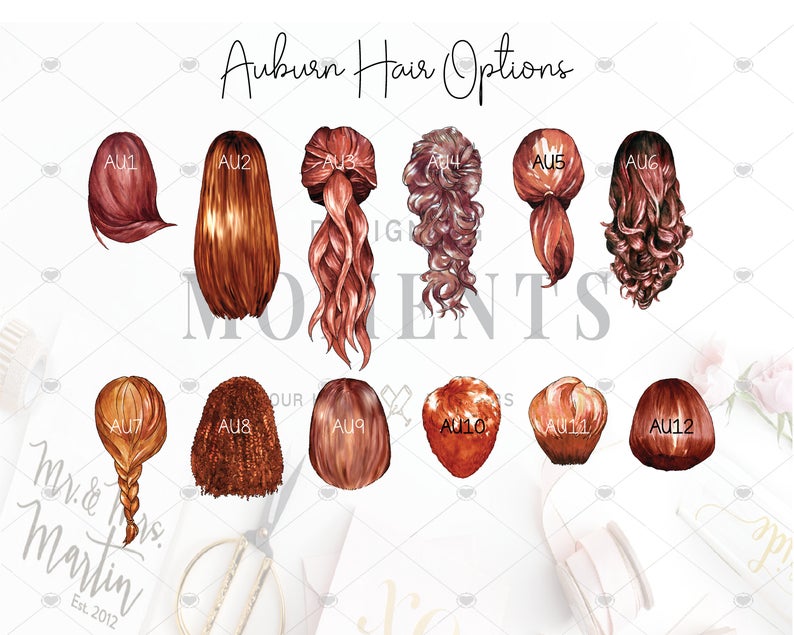 auburn hair options for custom portraits
