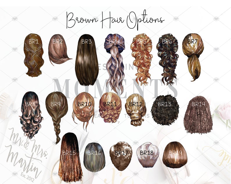 brown hair options for custom portraits