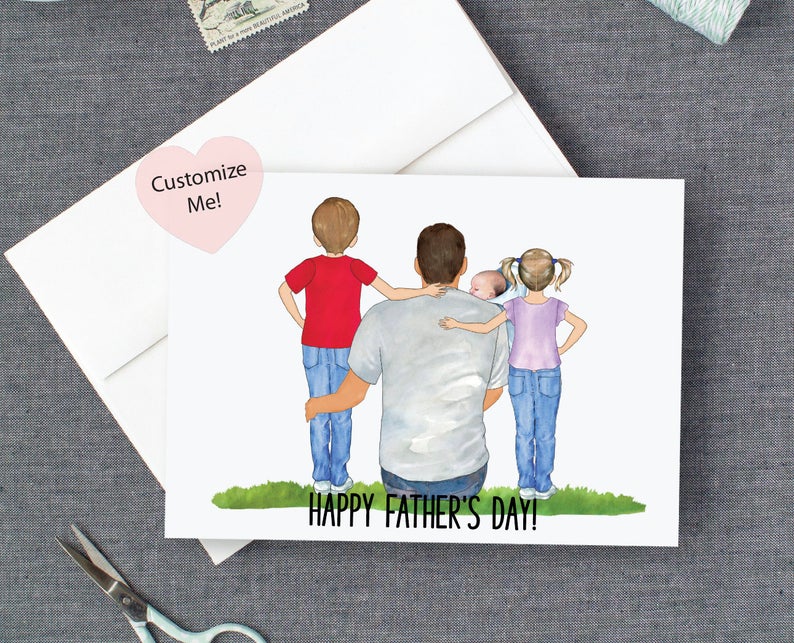 Personalized Father's Day Card from Three Kids