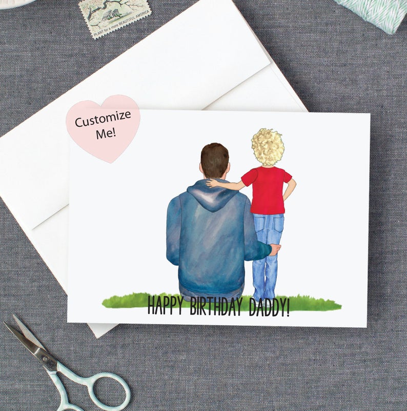 Happy birthday card for dad from son personalized custom card
