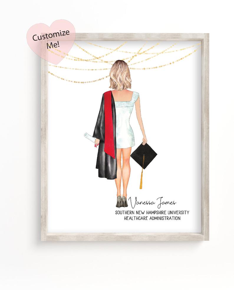 Personalised Fashion Wall Art Print in Shopping Bag Gift 
