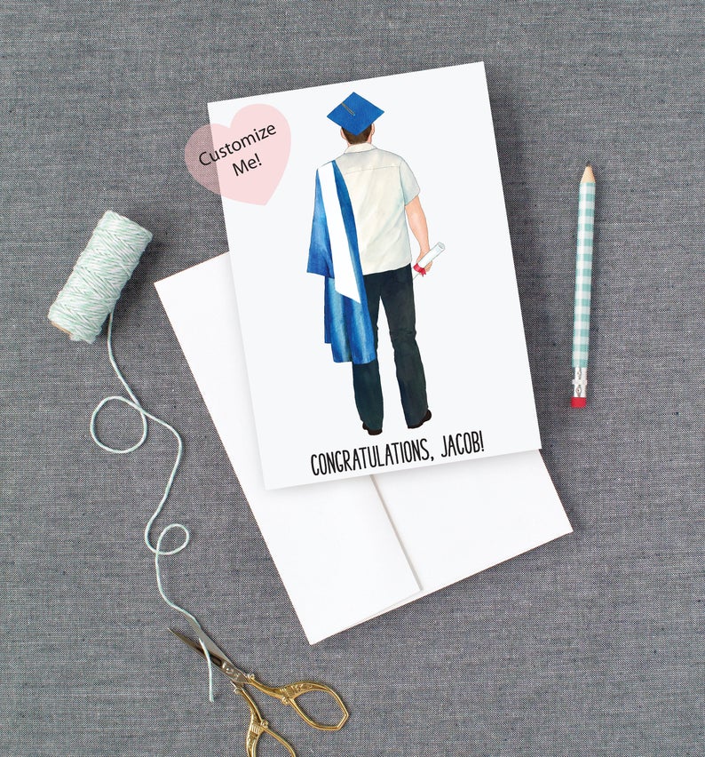 personalized grad cards Personalized Graduation Card for Him