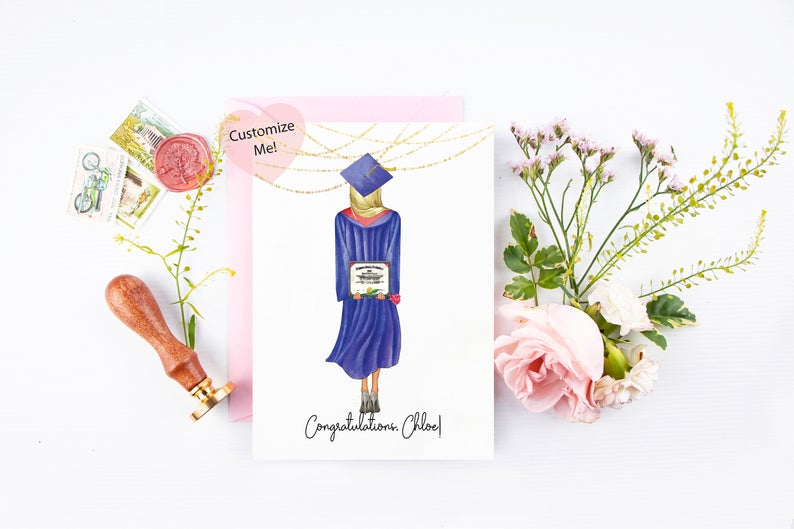 personalized graduation card for girl – Designing Moments