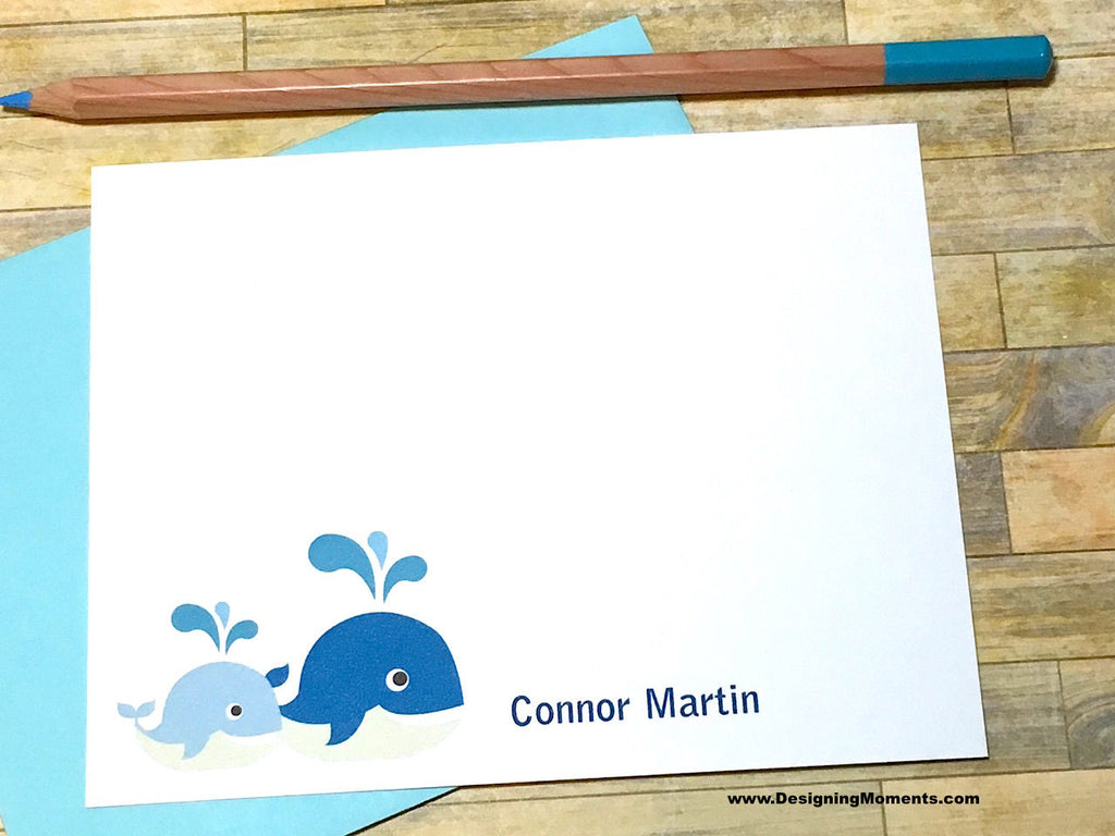 Mommy & Baby Whale Personalized Note Cards