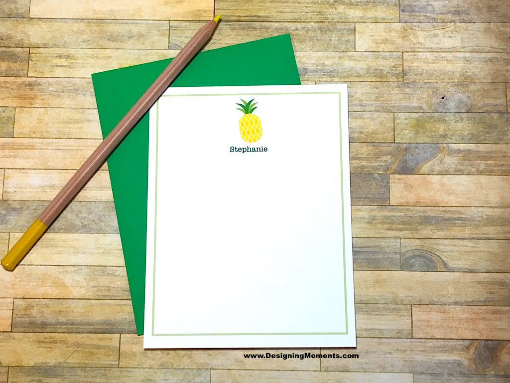 Pineapple Personalized Flat Cards