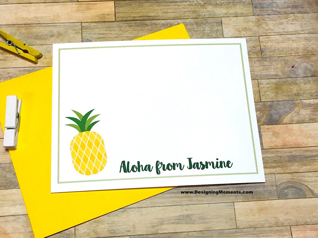 Pineapple Personalized Note Cards