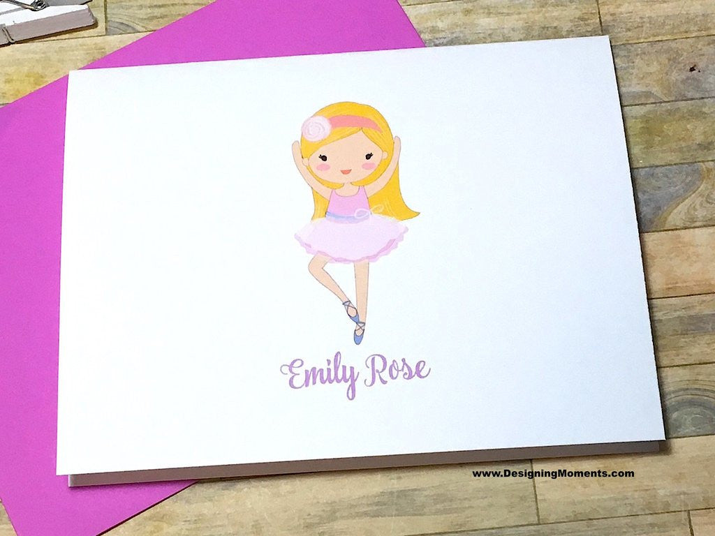 Ballerina Personalized Note Cards