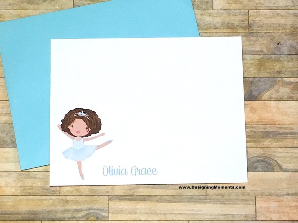 Ballerina Girl Personalized Flat Cards