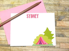 Camp Tent Personalized Note Cards