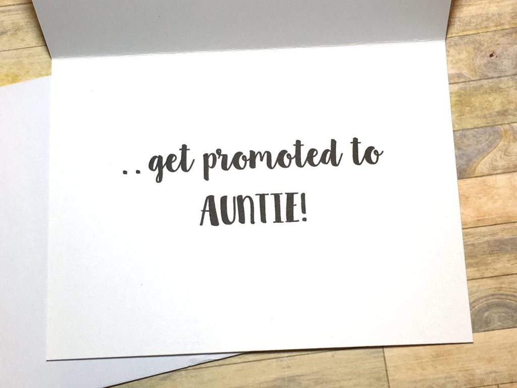 Sisters Get Promoted to Auntie Card Violet