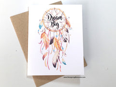 Dream Big Blank Dreamcatcher Note Card