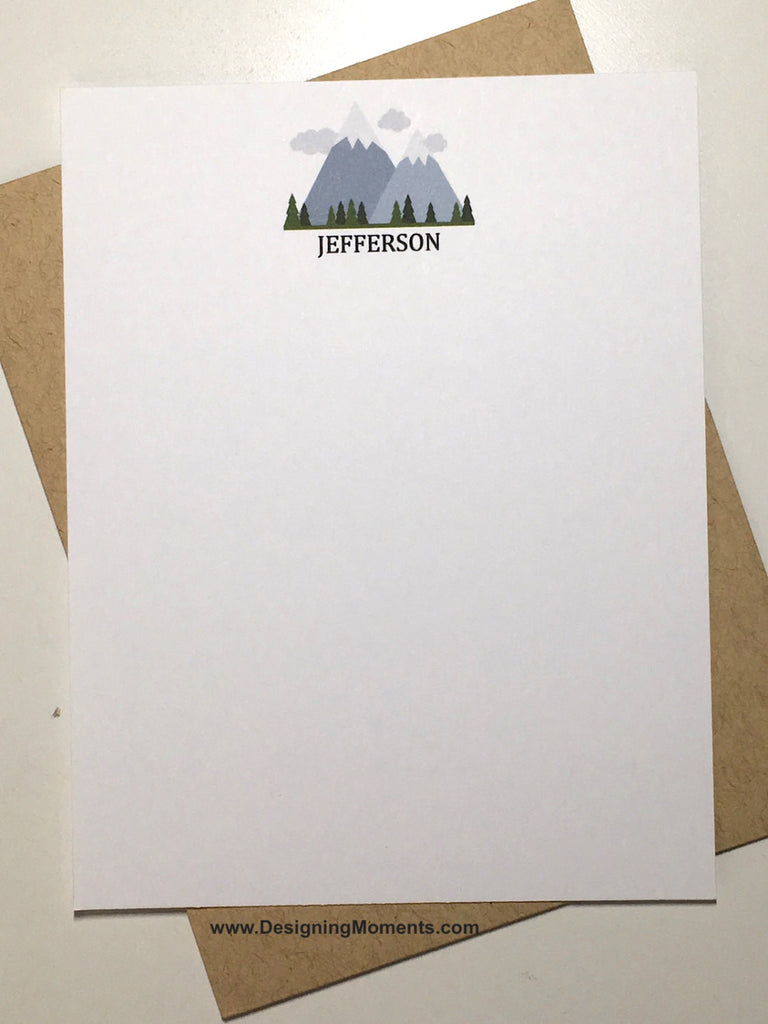 Mountain Scene Personalized Note Cards