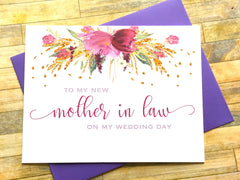 Mother in Law Wedding Day Card