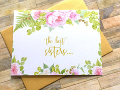 Gold Pink The Best Sisters Get Promoted to Auntie Card