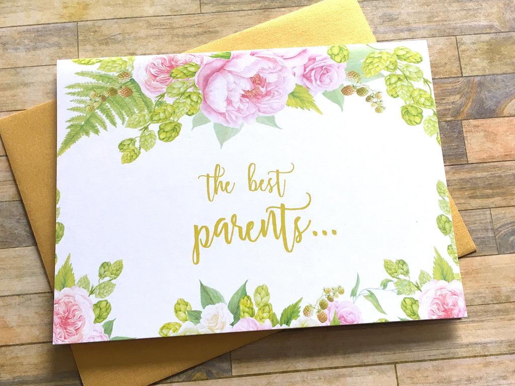 Gold and Pink Pregnancy Announcement for The Best Parents