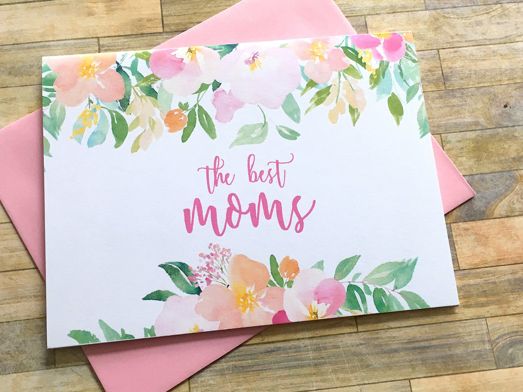 The Best Moms Get Promoted to Grandma Card Spring Florals