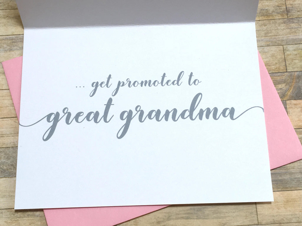 Grandma Pregnancy Announcement Card Pink and Grey