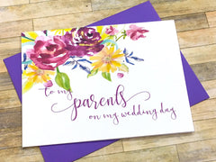 Card for Parents on Wedding Day Purple