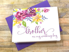 To My Brother on My Wedding Day Card