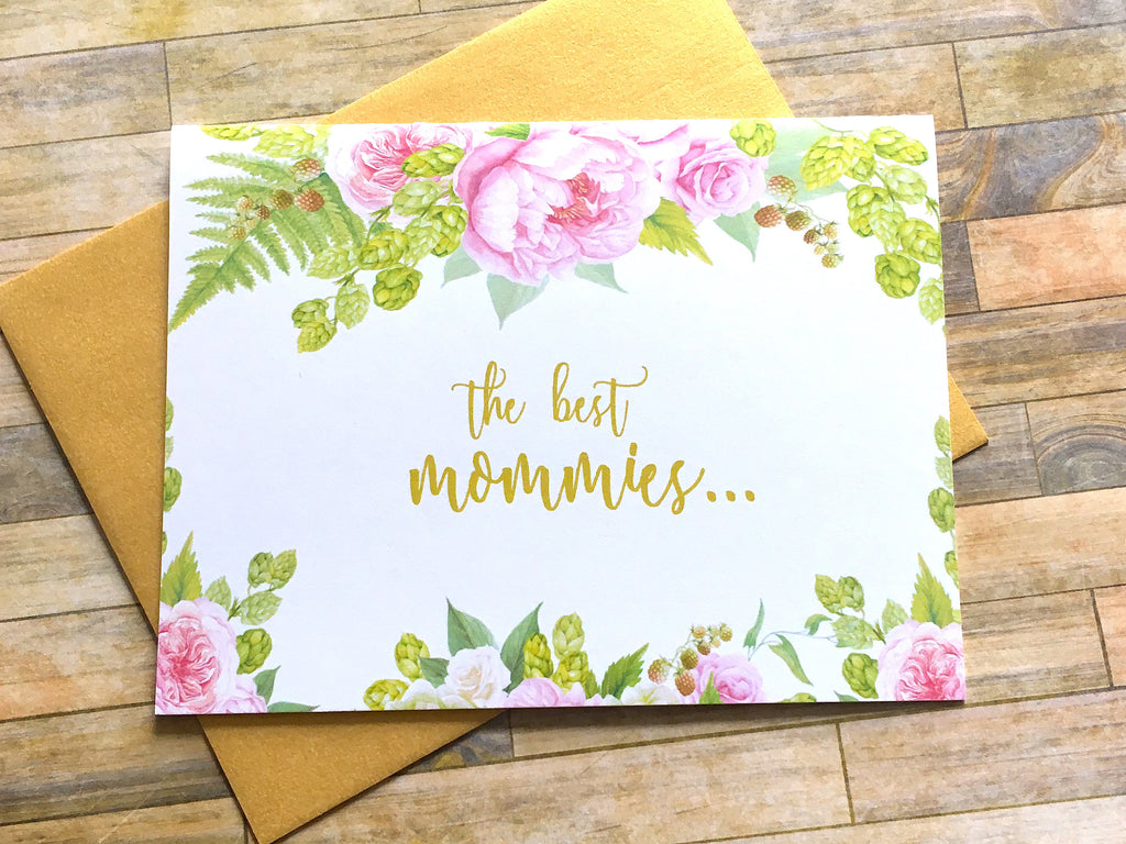 Gold and Pink Best Mommies Get Promoted to Grandma Card